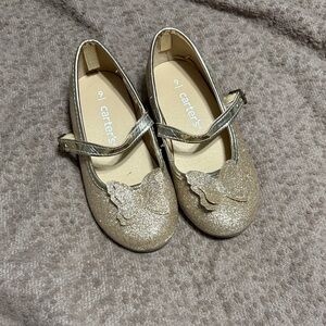 Carter's Glittery Gold Butterfly Dress Shoes